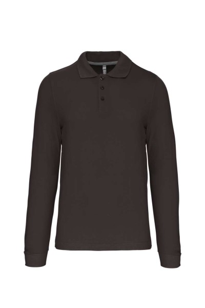 MEN'S LONG-SLEEVED POLO SHIRT Szürke 