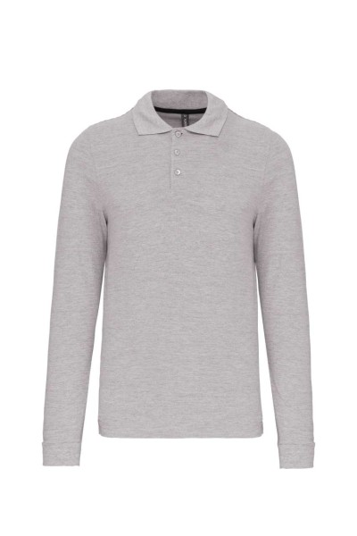 MEN'S LONG-SLEEVED POLO SHIRT Szürke 