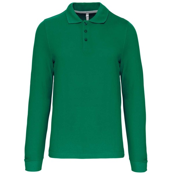 MEN'S LONG-SLEEVED POLO SHIRT Zöld 