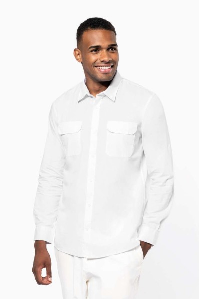 MEN'S LONG-SLEEVED SAFARI SHIRT Barna 