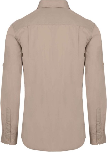 MEN'S LONG-SLEEVED SAFARI SHIRT Barna 