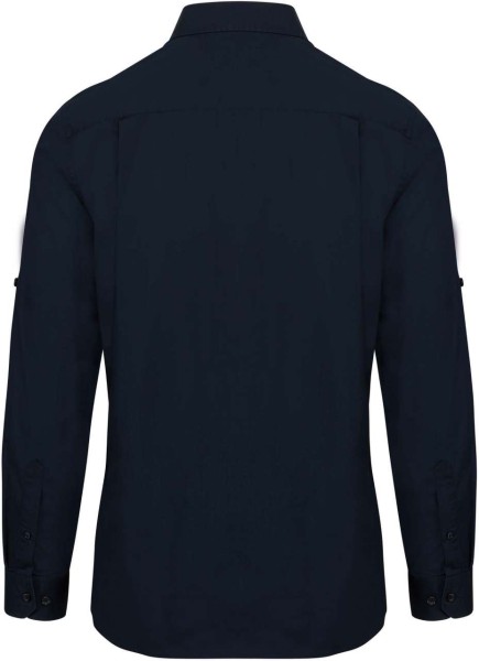 MEN'S LONG-SLEEVED SAFARI SHIRT Kék 