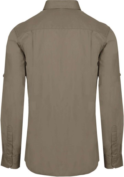 MEN'S LONG-SLEEVED SAFARI SHIRT Zöld 