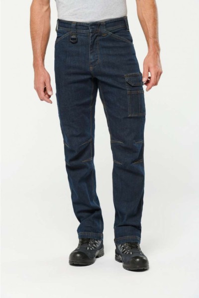 MEN'S MULTIPOCKET DENIM TROUSERS Kék 