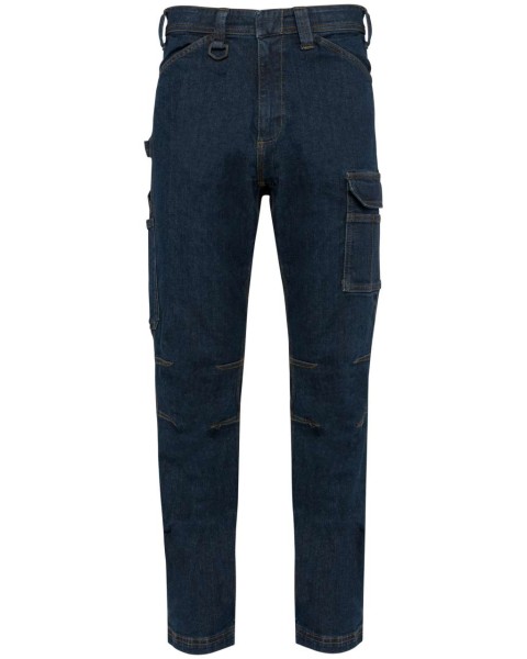 MEN'S MULTIPOCKET DENIM TROUSERS Kék 