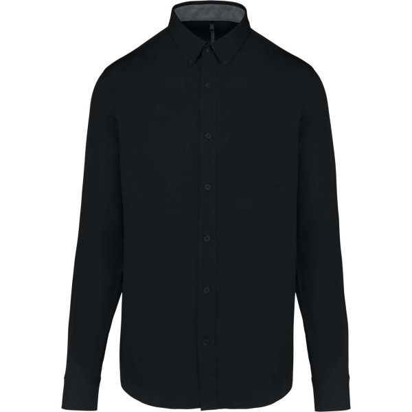 MEN'S NEVADA LONG-SLEEVE COTTON SHIRT Fekete 