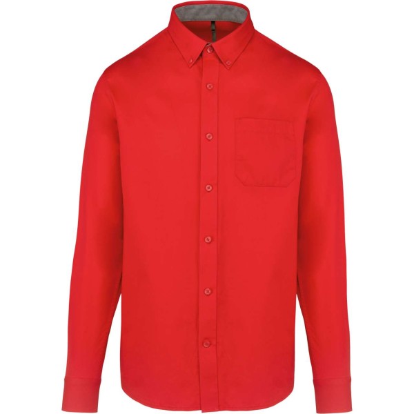 MEN'S NEVADA LONG-SLEEVE COTTON SHIRT Piros 