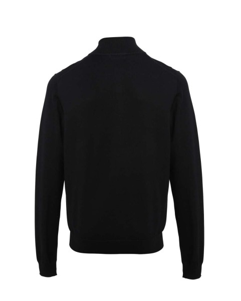 MEN'S QUARTER-ZIP KNITTED SWEATER Fekete 