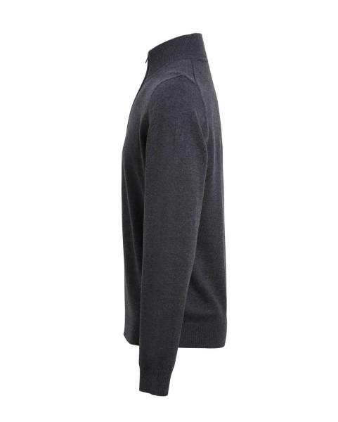 MEN'S QUARTER-ZIP KNITTED SWEATER Szürke 