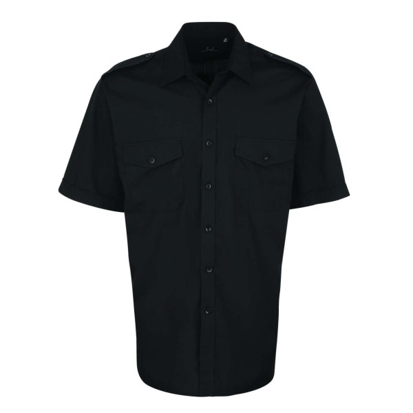 MEN’S SHORT SLEEVE PILOT SHIRT Fekete 