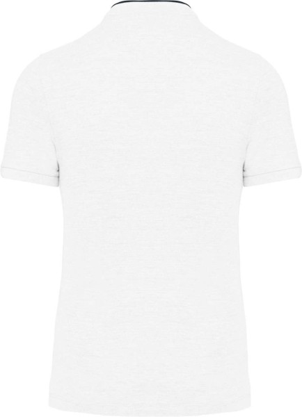 MEN'S SHORT SLEEVE POLO SHIRT WITH MANDARIN COLLAR Fehér 
