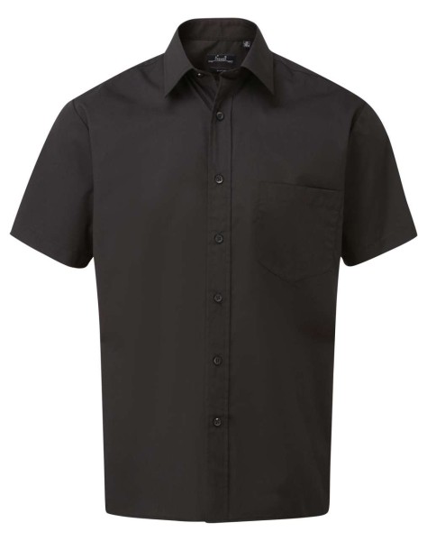 MEN'S SHORT SLEEVE POPLIN SHIRT Fekete 