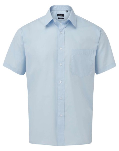 MEN'S SHORT SLEEVE POPLIN SHIRT Kék 