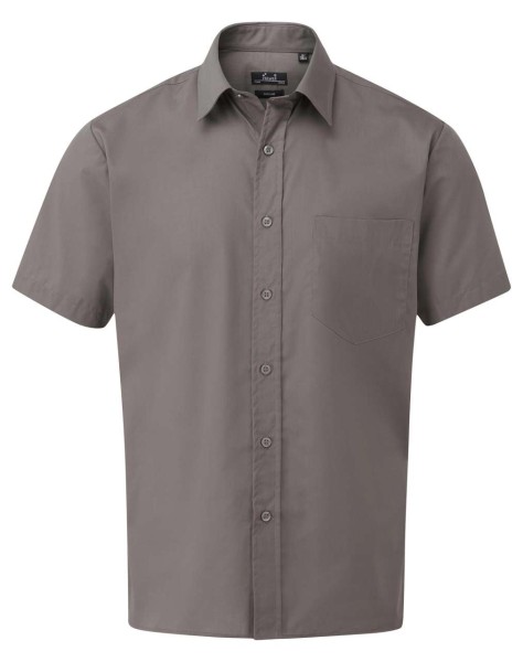 MEN'S SHORT SLEEVE POPLIN SHIRT Szürke 