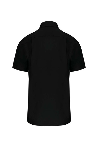 MEN'S SHORT-SLEEVED COTTON POPLIN SHIRT Fekete 