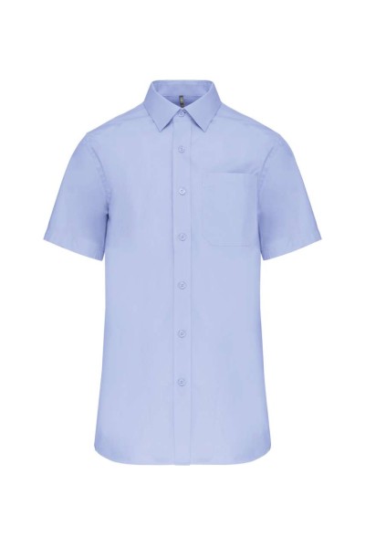 MEN'S SHORT-SLEEVED COTTON POPLIN SHIRT Kék 