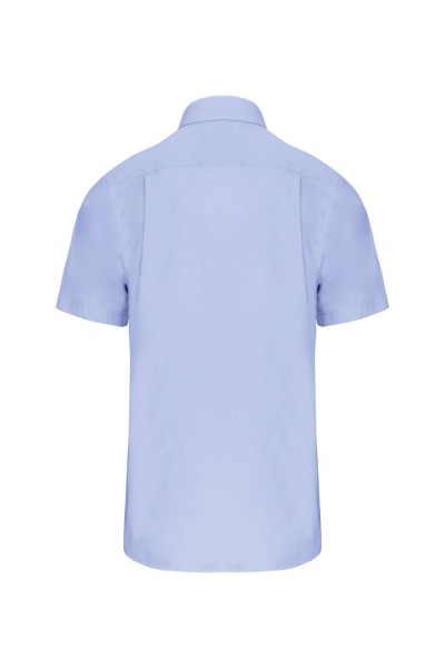 MEN'S SHORT-SLEEVED COTTON POPLIN SHIRT Kék 