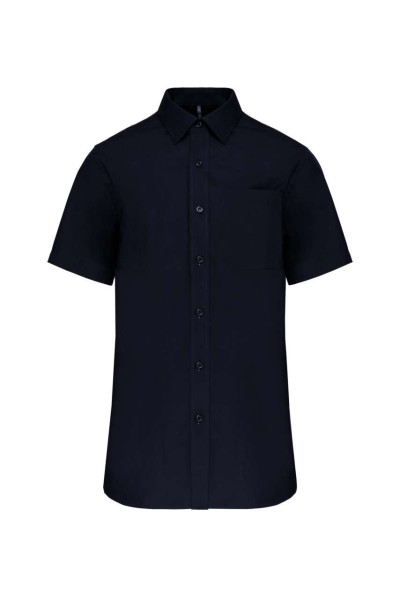 MEN'S SHORT-SLEEVED COTTON POPLIN SHIRT Kék 