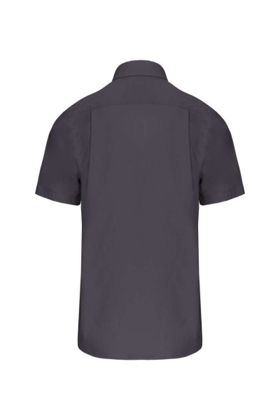 MEN'S SHORT-SLEEVED COTTON POPLIN SHIRT Szürke 