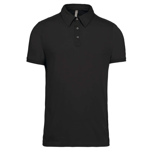 MEN'S SHORT SLEEVED JERSEY POLO SHIRT Fekete 