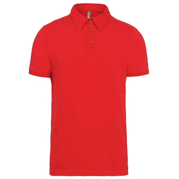 MEN'S SHORT SLEEVED JERSEY POLO SHIRT Piros 