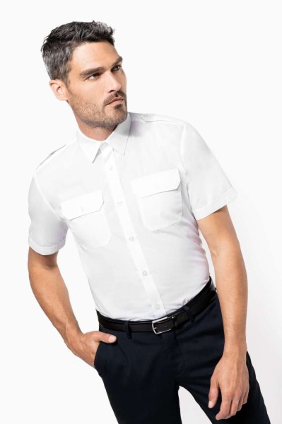 MEN'S SHORT-SLEEVED PILOT SHIRT Fehér 