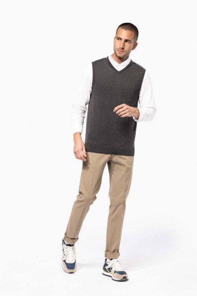 MEN'S SLEEVELESS V-NECK JUMPER Kék 