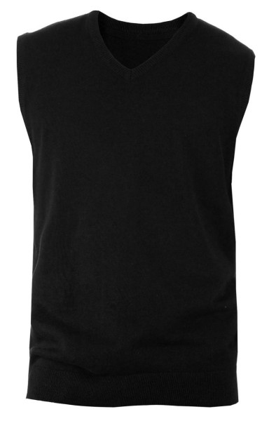 MEN'S SLEEVELESS V-NECK JUMPER Fekete 