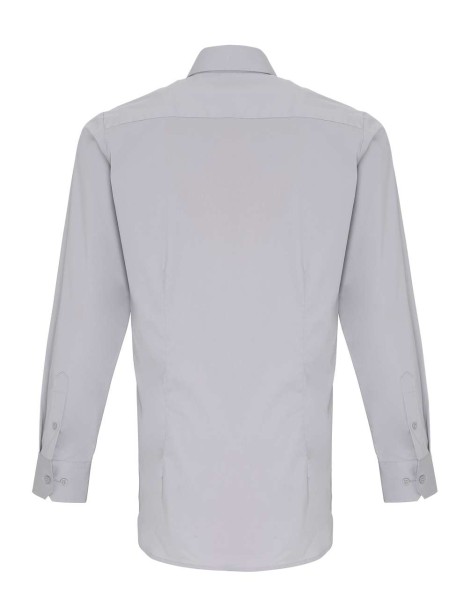 MEN'S STRETCH-FIT COTTON POPLIN LONG SLEEVE SHIRT Szürke 