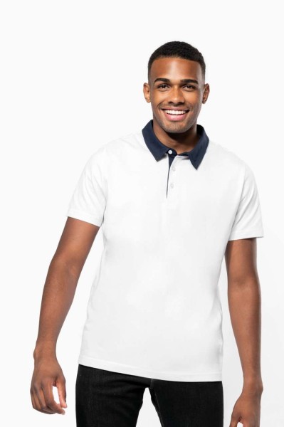 MEN'S TWO-TONE JERSEY POLO SHIRT Fekete 
