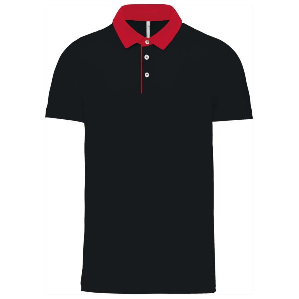 MEN'S TWO-TONE JERSEY POLO SHIRT Fekete 