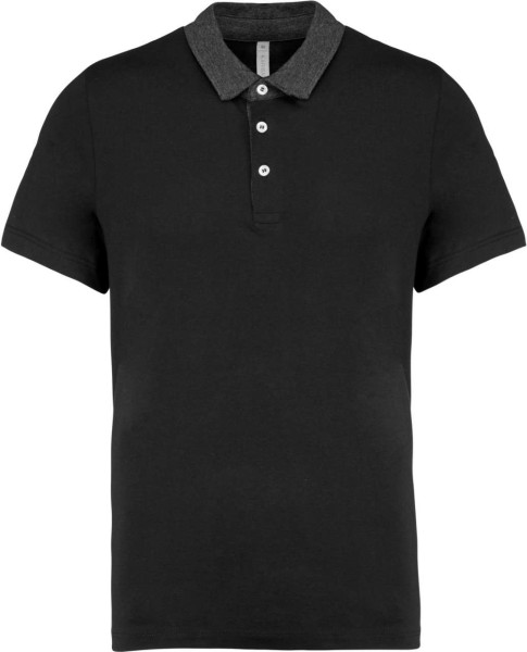 MEN'S TWO-TONE JERSEY POLO SHIRT Fekete 
