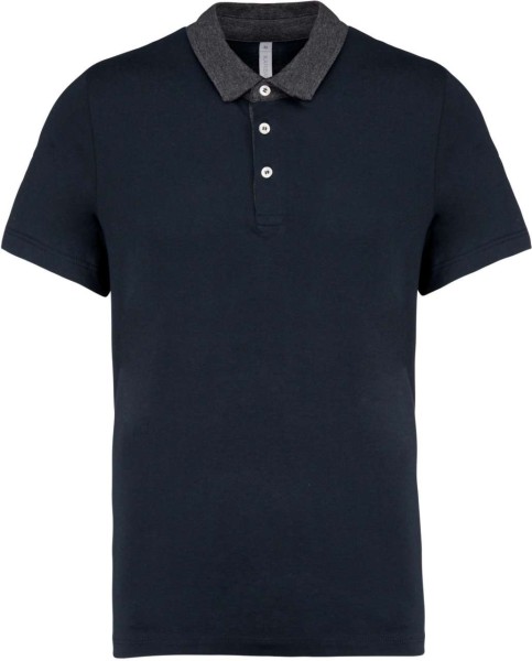 MEN'S TWO-TONE JERSEY POLO SHIRT Kék 