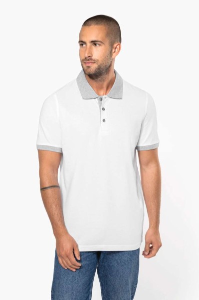 MEN'S TWO-TONE PIQUÉ POLO SHIRT Fekete 