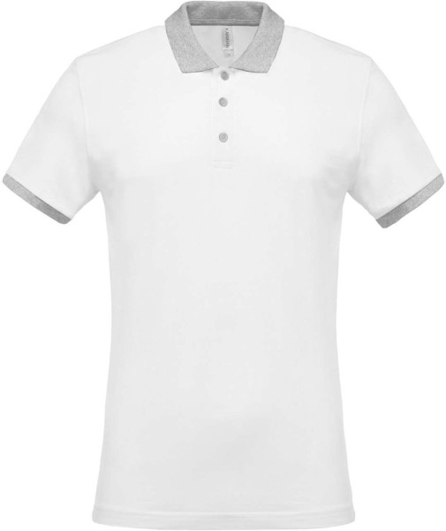 MEN'S TWO-TONE PIQUÉ POLO SHIRT Fehér 