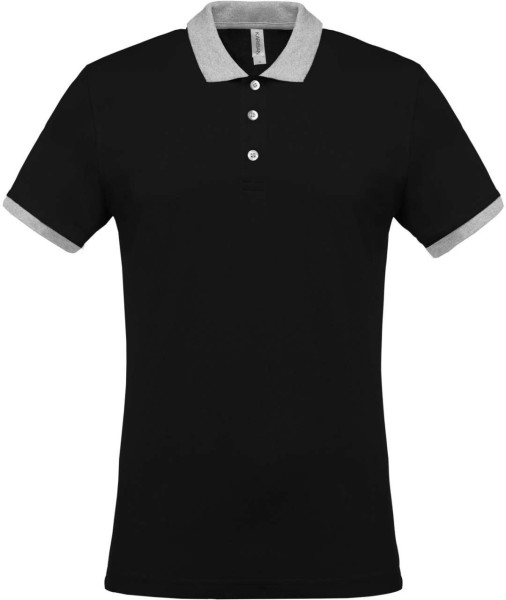 MEN'S TWO-TONE PIQUÉ POLO SHIRT Fekete 