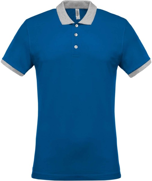 MEN'S TWO-TONE PIQUÉ POLO SHIRT Kék 