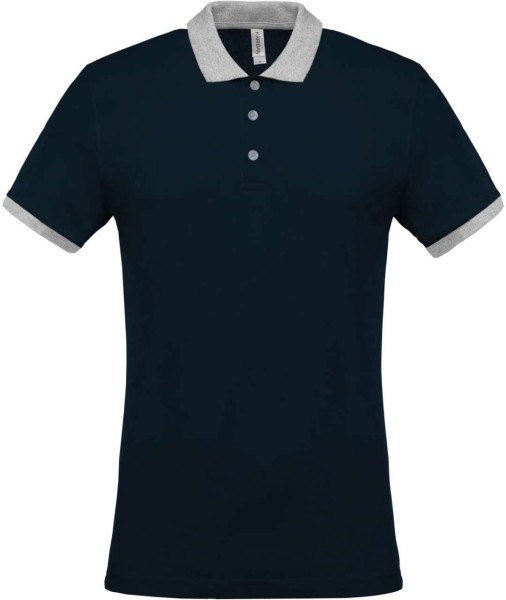 MEN'S TWO-TONE PIQUÉ POLO SHIRT Kék 