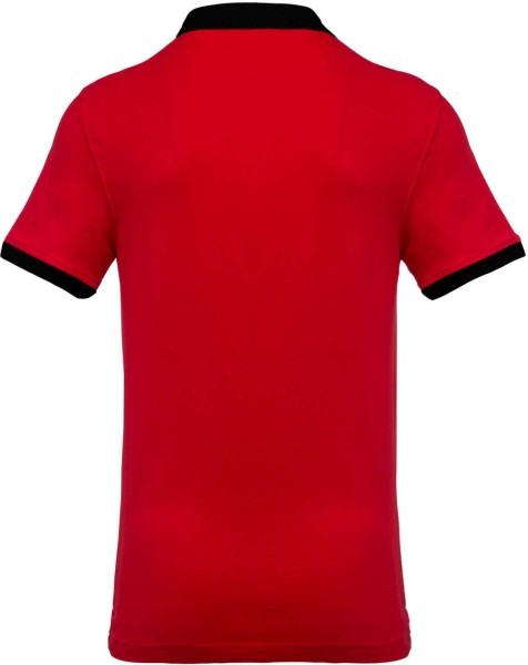 MEN'S TWO-TONE PIQUÉ POLO SHIRT Piros 