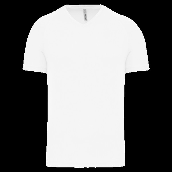 MEN’S V-NECK SHORT SLEEVE SPORTS T-SHIRT Fehér 