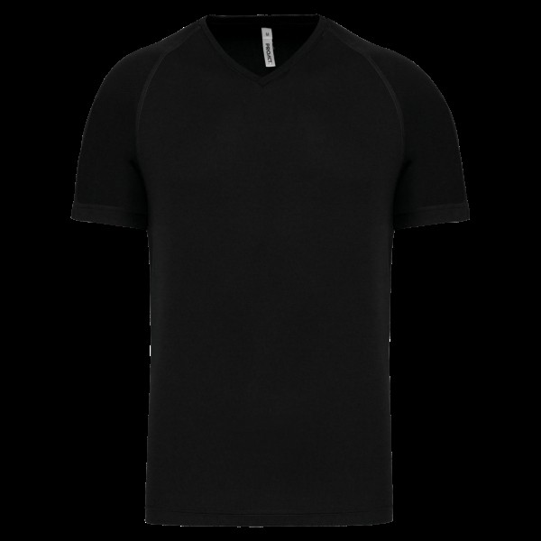 MEN’S V-NECK SHORT SLEEVE SPORTS T-SHIRT Fekete 