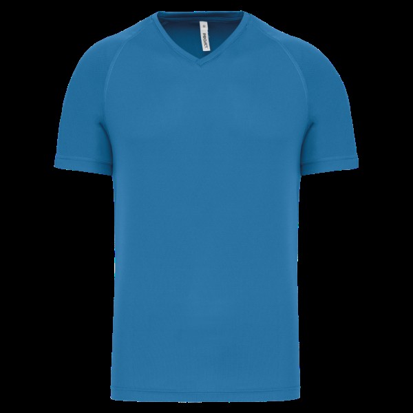 MEN’S V-NECK SHORT SLEEVE SPORTS T-SHIRT Kék 