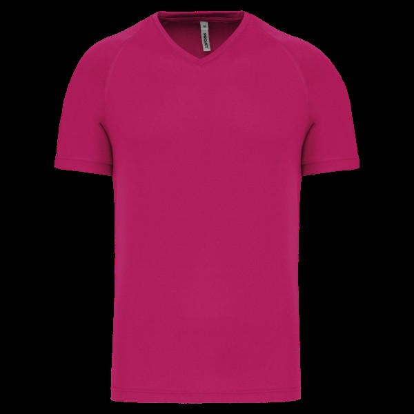 MEN’S V-NECK SHORT SLEEVE SPORTS T-SHIRT Rózsaszín 