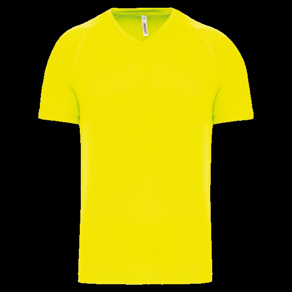 MEN’S V-NECK SHORT SLEEVE SPORTS T-SHIRT Sárga 