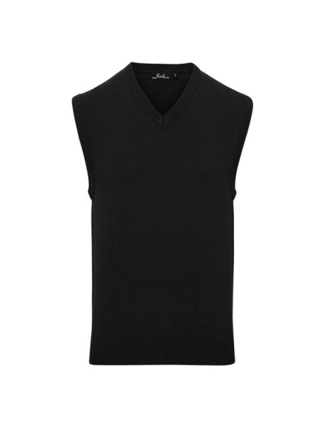 MEN'S V-NECK SLEEVELESS SWEATER Fekete 