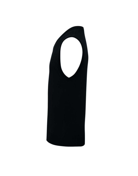 MEN'S V-NECK SLEEVELESS SWEATER Fekete 