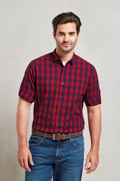 'MULLIGAN' CHECK - MEN'S LONG SLEEVE COTTON SHIRT Szürke 