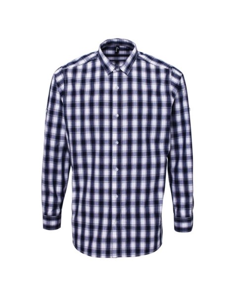 'MULLIGAN' CHECK - MEN'S LONG SLEEVE COTTON SHIRT Fehér 