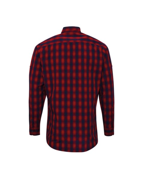 'MULLIGAN' CHECK - MEN'S LONG SLEEVE COTTON SHIRT Piros 