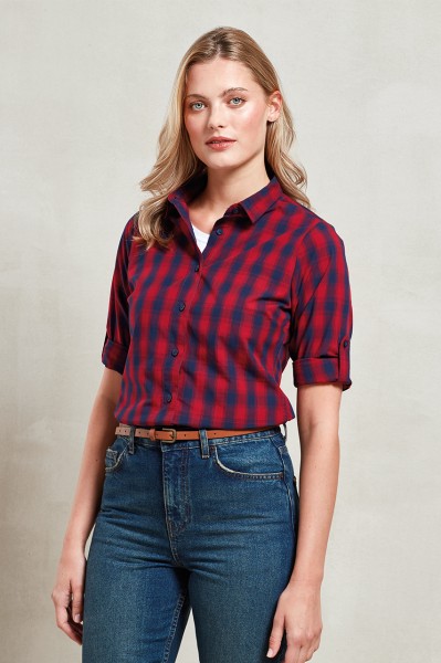 'MULLIGAN' CHECK - WOMEN'S LONG SLEEVE COTTON SHIRT Szürke 
